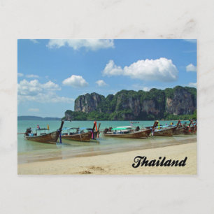 Longtail Boats Krabi Thailand Postcard Postkarte