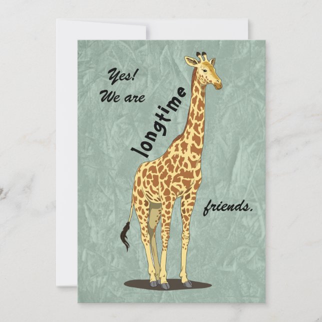 Longtime friends - with Giraffe image Feiertagskarte (Vorderseite)