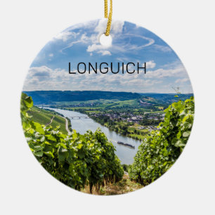Longuich Moselle Vineyard Panorama Deutschland Keramik Ornament
