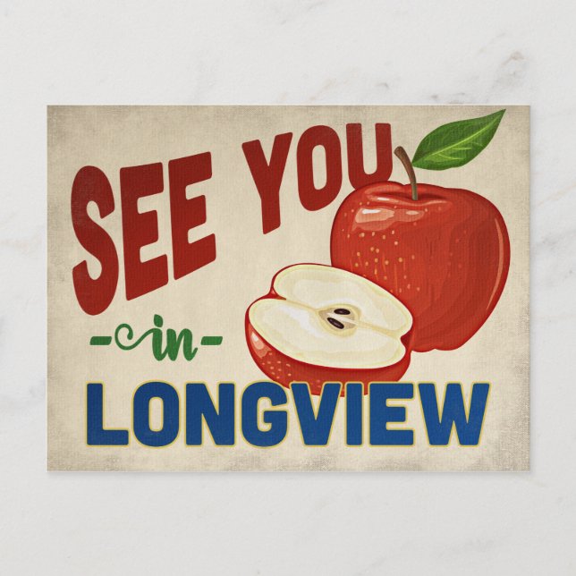 Longview Texas Apple - Vintage Travel Postkarte (Vorderseite)