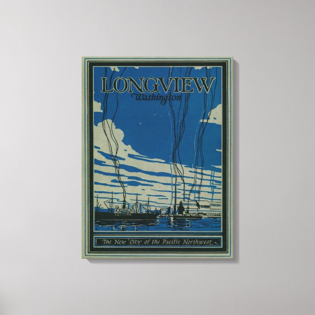 Longview, Washington Werbeplakat Leinwanddruck (Vorderseite)
