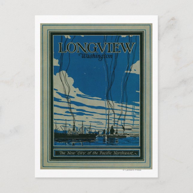 Longview, Washington Werbeplakat Postkarte (Vorderseite)