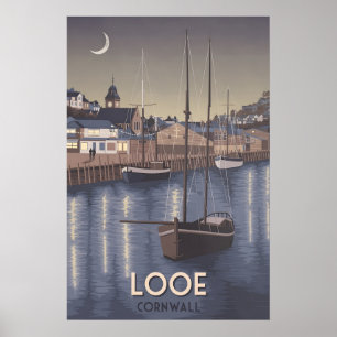 Looe Cornwall Reiseplakat Poster