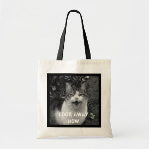 "Look Away Now" Crabby Cat Tote Bag Tragetasche