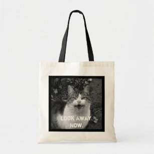"Look Away Now" Crabby Cat Tote Bag Tragetasche