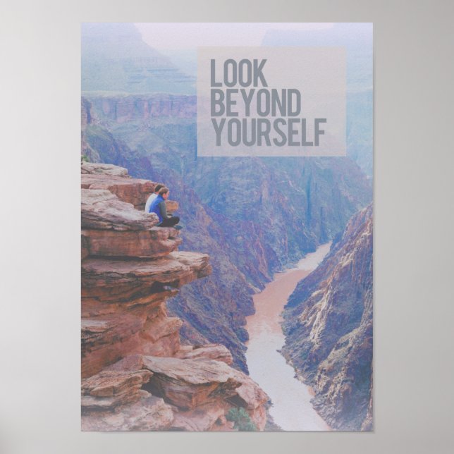 "Look Beyond Yourself" Grand Canyon Medium Poster (Vorne)