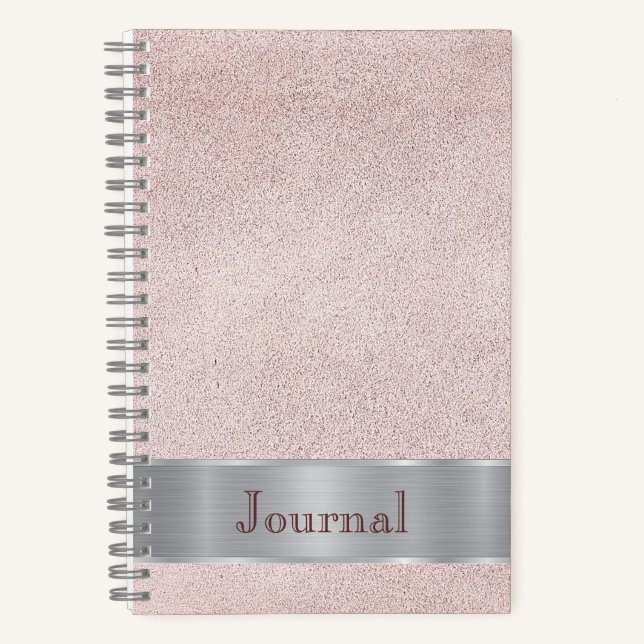 Look-Journal in rosa Leder Notizbuch (Vorderseite)