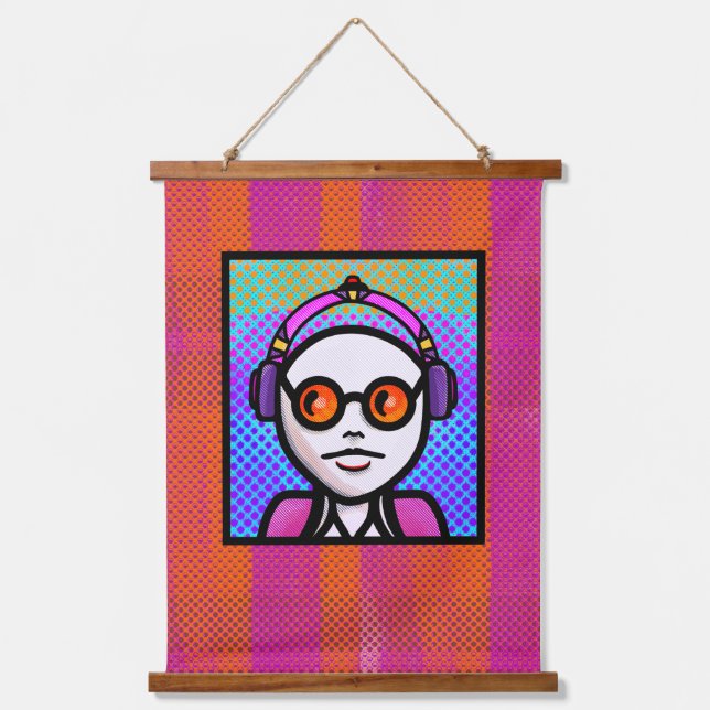 Look See in Shades Wandteppich Mit Holzrahmen (Vorderseite)