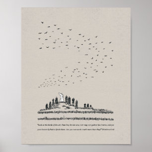 "Look the Birds" - Matthew 6:26 Christlich Poster