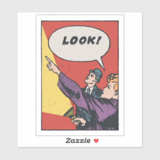 LOOK! The Thing in the Sky • Golden Era Comic Art Aufkleber