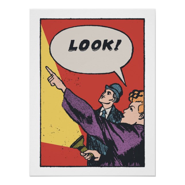 LOOK! The Thing in the Sky • Golden Era Comic Art Poster (Vorderseite)