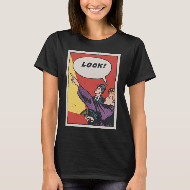 LOOK! The Thing in the Sky • Golden Era Comic Art T-Shirt (Vorderseite)