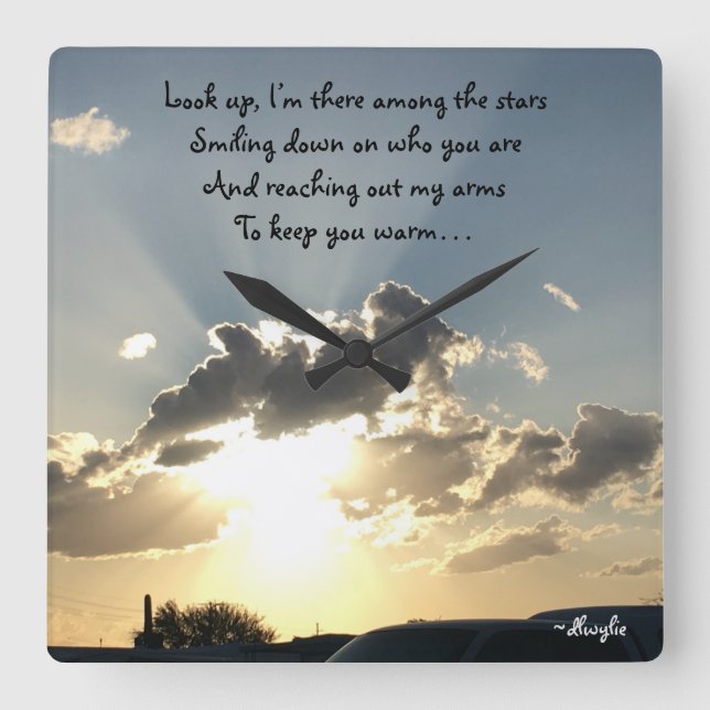 Look Up - eine Hommage an einen lieben Quadratische Wanduhr (Vorderseite)