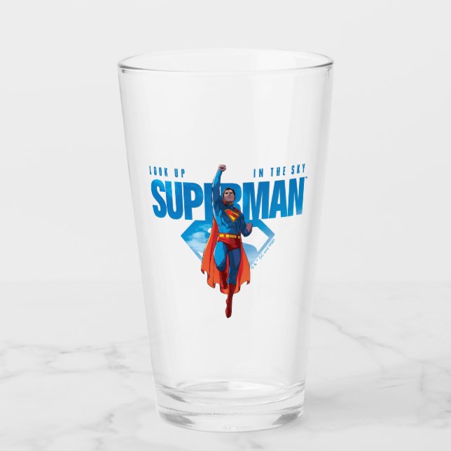 Look Up It's Superman Glas (Vorderseite)