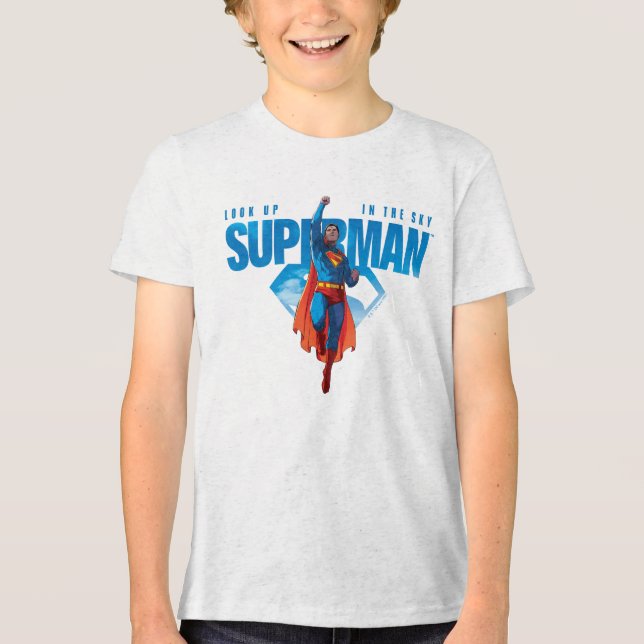 Look Up It's Superman Tri-Blend Shirt (Vorderseite)