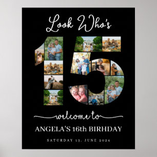 Look wer ist 15 Foto Collage Geburtstagsgeschenk Poster