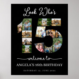 Look wer ist 15 Foto Collage Geburtstagsgeschenk Poster