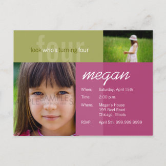 Look wer vier wird ・ Einladung zum Geburtstag