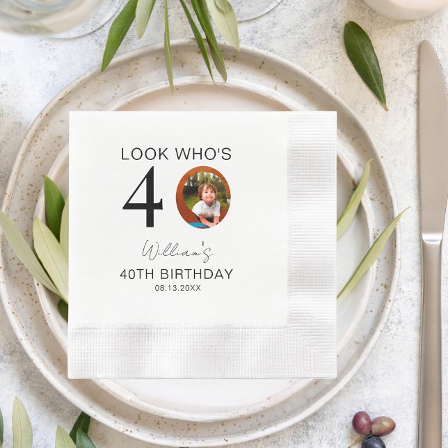 Look Who is 10. 20. 30. 40. 50. 60. Birthday Serviette (Von Creator hochgeladen)