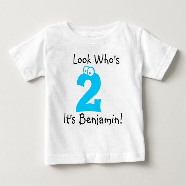 Look Who is 2 Customizable Birthday Tshirt (Vorderseite)