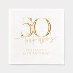 Look Who is 50 Funny Simple 50 th Birthday Servietten Mit Folie<br><div class="desc">Look Who is 50 Funny Simple 50. Birthday Foil Napkins</div>