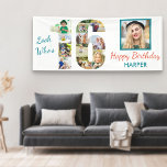 Look Who's 16 Foto Collage 16. Geburtstagsparty Banner<br><div class="desc">Benutzerdefiniertes Banner zum 16. Geburtstag,  das Sie mit einem Namen und einigen Ihrer Lieblings-Fotos personalisieren können. Die Fotovorlage zeigt Ihre Bilder in einer Collage aus Foto,  die die Zahl 16 bildet,  sowie in einem Hauptquadrat. Das Design lautet "Look wer ist 16 .. Alles Gute zum Geburtstag [dein Name]".</div>