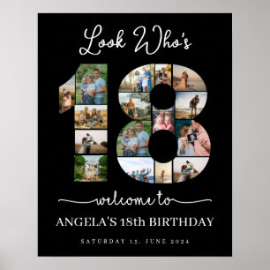 Look Who's 18 Customizable Foto Collage - Schild