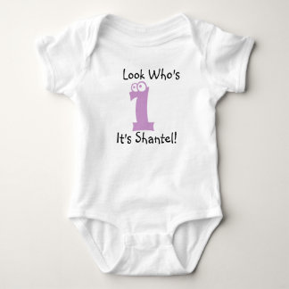 Look Who's 1 individualisierbares Geburtstagshirt Baby Strampler
