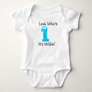 Look Who's 1 individualisierbares Geburtstagshirt Baby Strampler