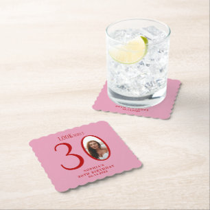 Look Who's 30 Minimal Foto 30. Geburtstag Untersetzer