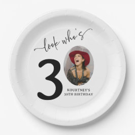 Look Who's 30! Modern Photo 30th Birthday Pappteller