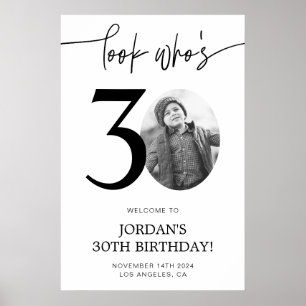 Look Who's 30 Welcome Sign Poster