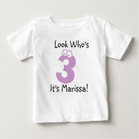 Look Who's 3 Customizable Birthday Tshirt
