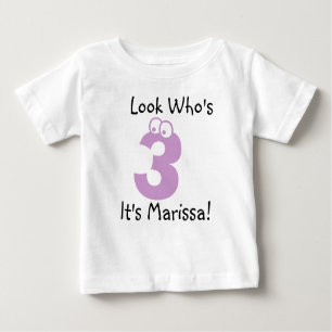 Look Who's 3 Customizable Birthday Tshirt