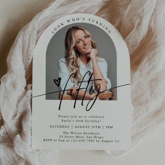 Look Who's 50 | Script Arch 50th Birthday Party Einladung