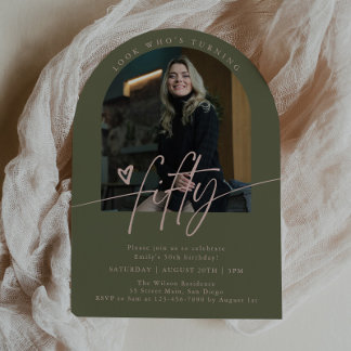 Look Who's 50 | Script Arch 50th Birthday Party Einladung