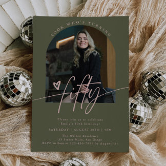 Look Who's 50 | Script Arch 50th Birthday Party Einladung