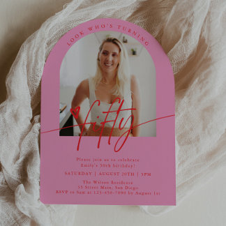 Look Who's 50 | Script Arch 50th Birthday Party Einladung