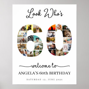 Look Who's 60 Foto Collage Party Poster