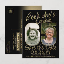 Look Who's 65 Birthday Party Save the Date 2 Foto