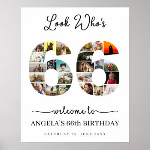 Look Who's 66 Foto Collage Party Poster