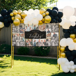 Look Who's 80 Happy Birthday Photo Collage Party Banner