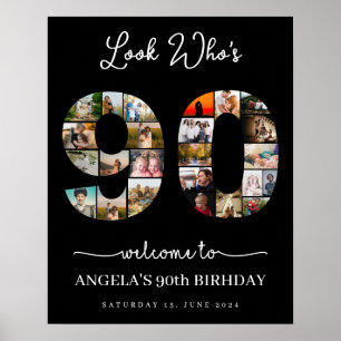 Look Who's 90 Customizable Foto Collage - Symbol Poster