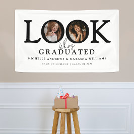 Look who's Graduated Photo Joint Graduation Party Banner
