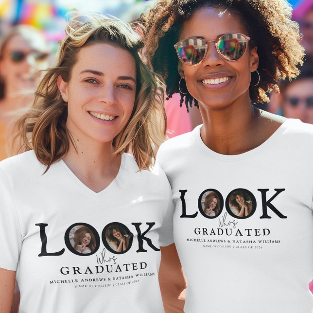 Look Who's Graduated Photo Joint Graduation T-Shirt (Von Creator hochgeladen)