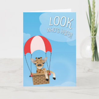 Look Who's Here Baby Giraffe Card Karte