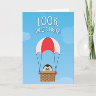 Look Who's Here Baby Hedgehog Card Karte
