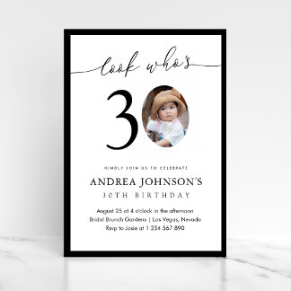 Look Who's Thirty 30th Birthday Childhood Photo Einladung