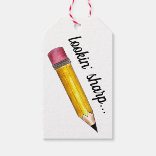 Lookin' Sharp Yellow #2 Pencil School Writing Geschenkanhänger