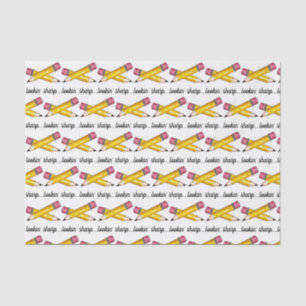 Lookin' Sharp Yellow #2 Pencil School Writing Seidenpapier